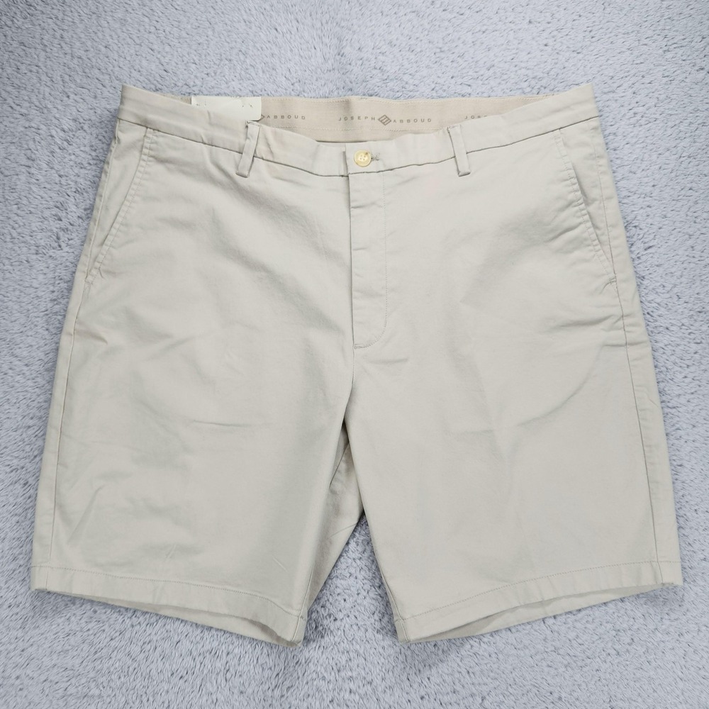 Joseph Abboud Shorts Mens 40 Beige Modern Fit Chino Flat Front Stretch NEW